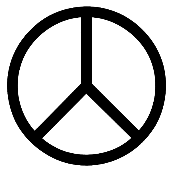 Peace symbol in a circle vinyl sticker. Customize on line. Symbols and Pictograms 090-0183